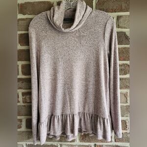 Staccato Cowl Neck Sweater Size XS Blush Pink Heather # 18027DG